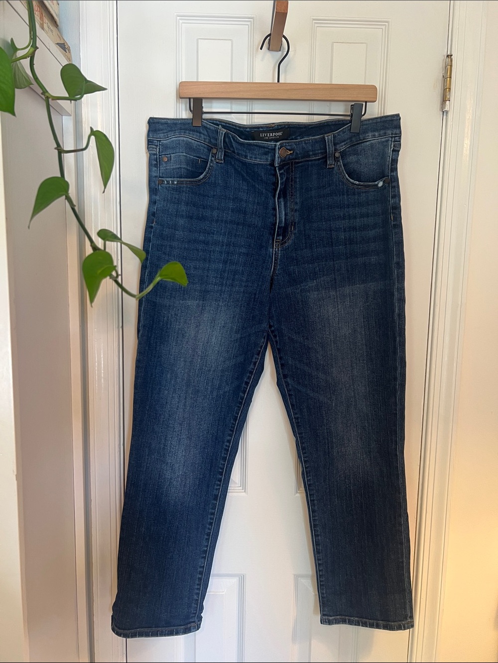 Liverpool Women's Straight Leg Jeans in Dark Blue